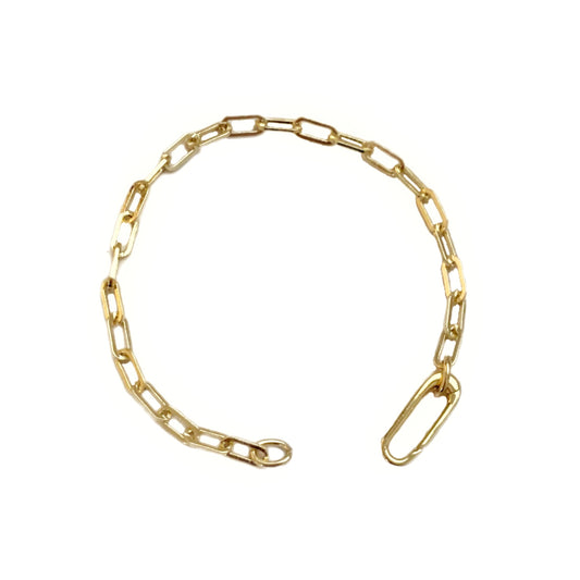 Snap Clasp Paperclip Chain Bracelet