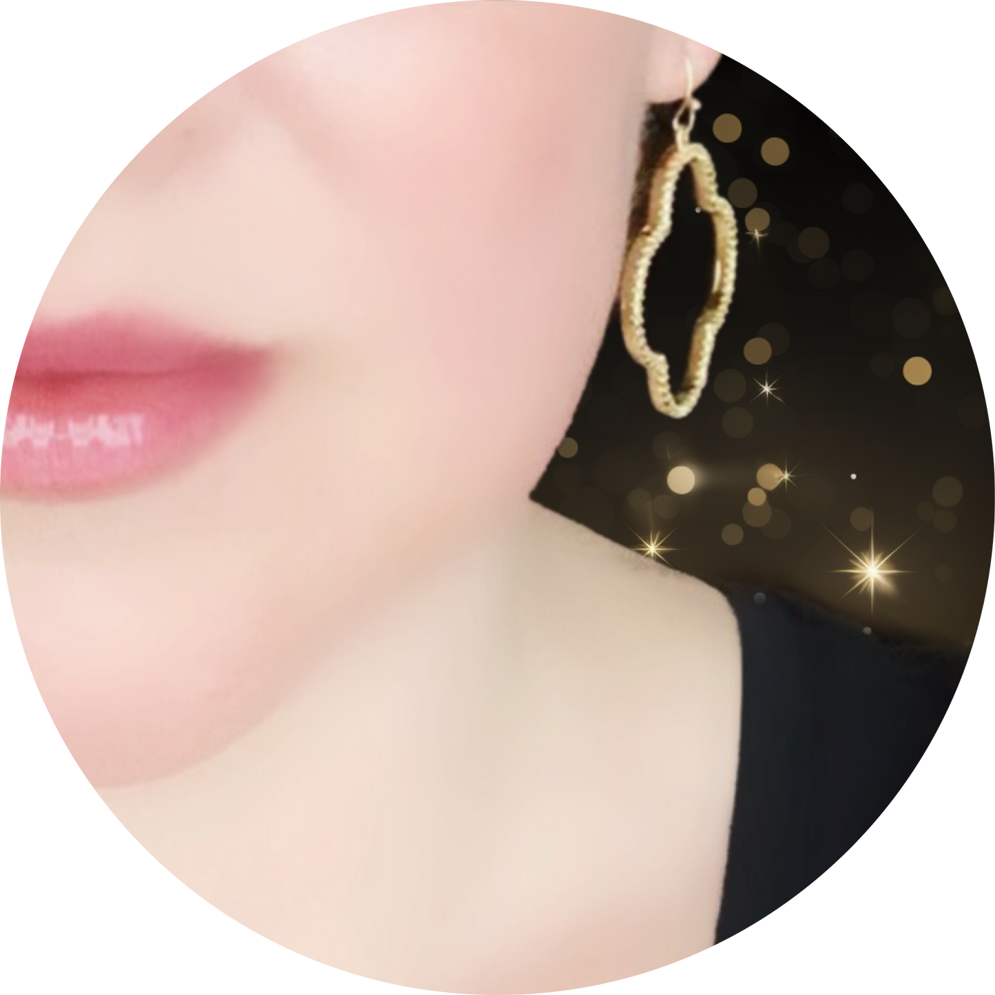 Sparkly Gold Quatrefoil Hoop Earrings - Back in Stock!