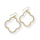 Sparkly Gold Quatrefoil Hoop Earrings - Back in Stock!
