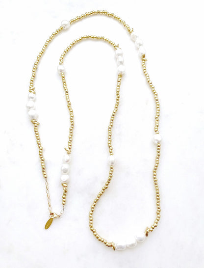 Aurora Wrap in Gold & Freshwater Pearls - LJFjewelry