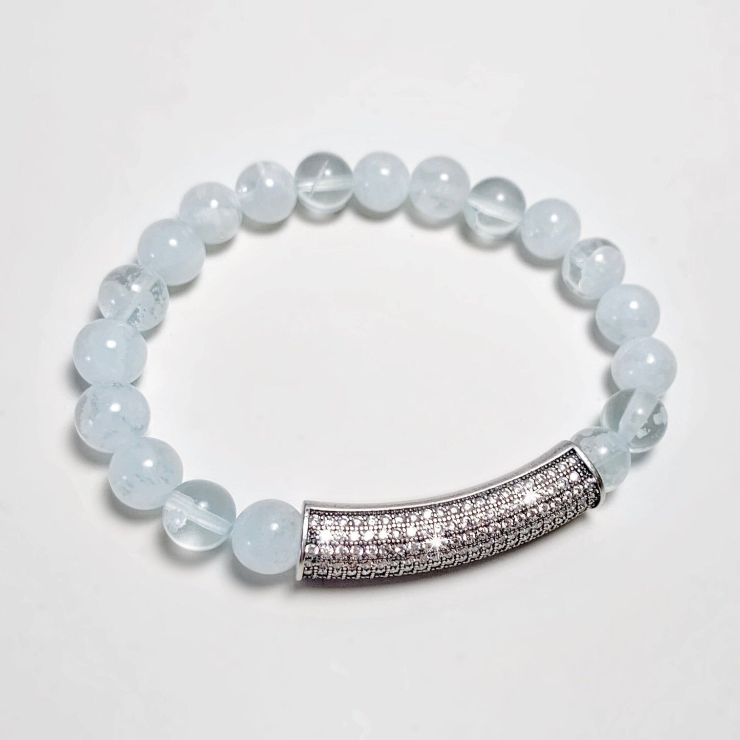 Bar Bracelet in Pale Blue Quartz - LJFjewelry