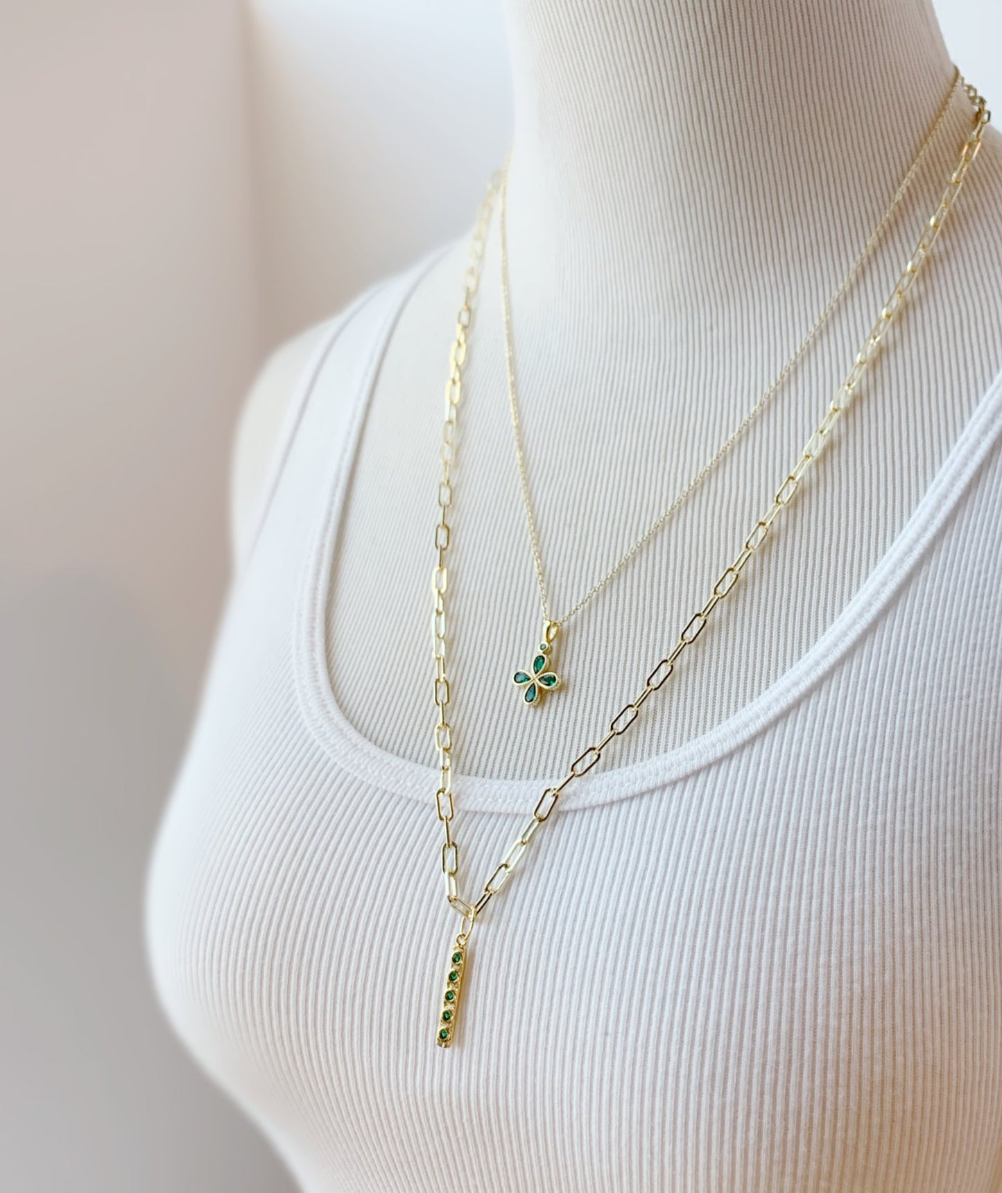 Emerald Clover Pendant Necklace - LJFjewelry