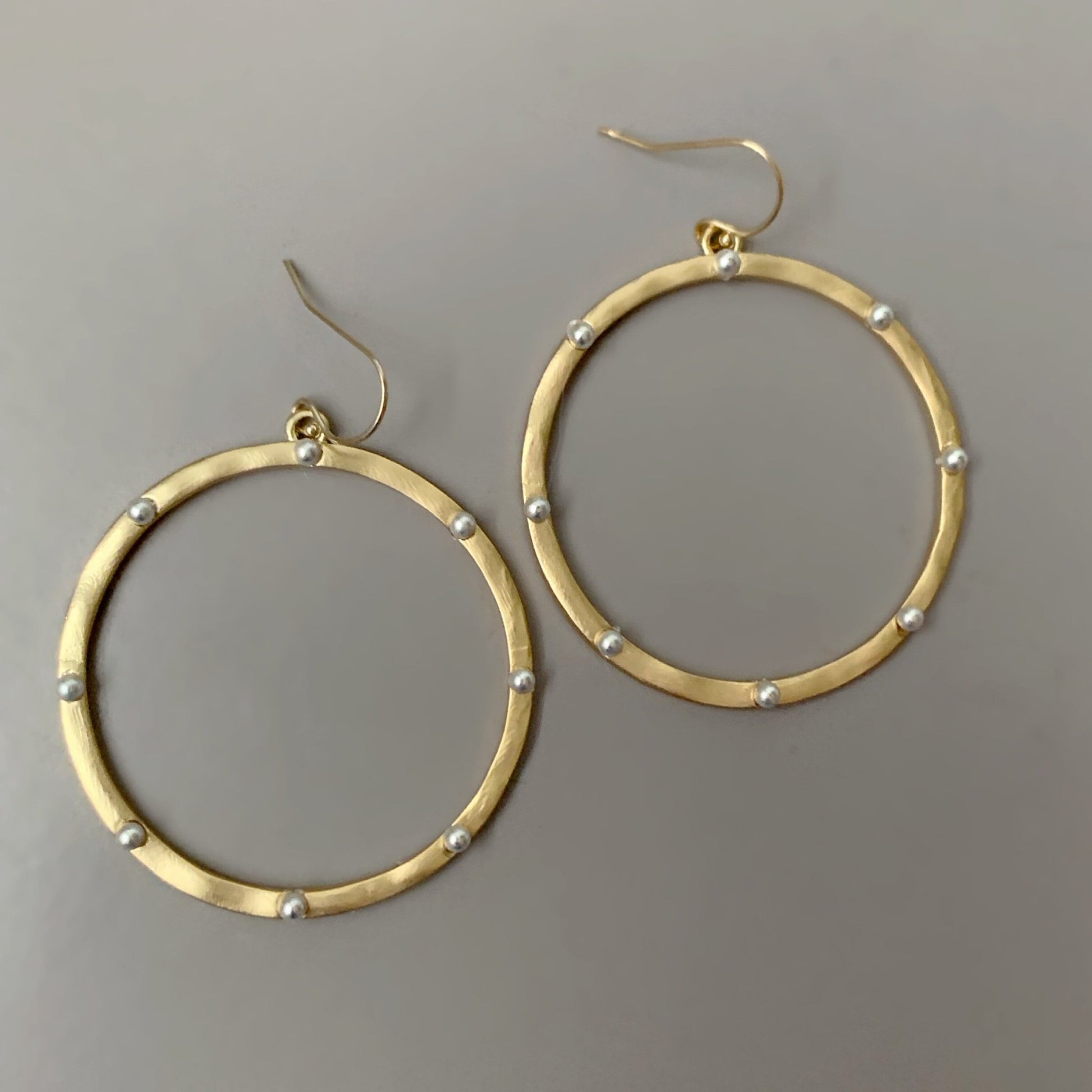 Matte Gold & Silver Hoop Earrings - LJFjewelry