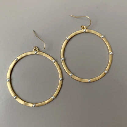 Matte Gold & Silver Hoop Earrings - LJFjewelry