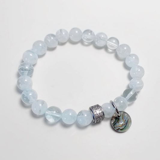 Pale Blue Quartz Charm Bracelet - LJFjewelry