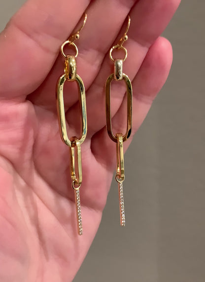 14k Gold Filled Lightweight Dangle Chain Earrings