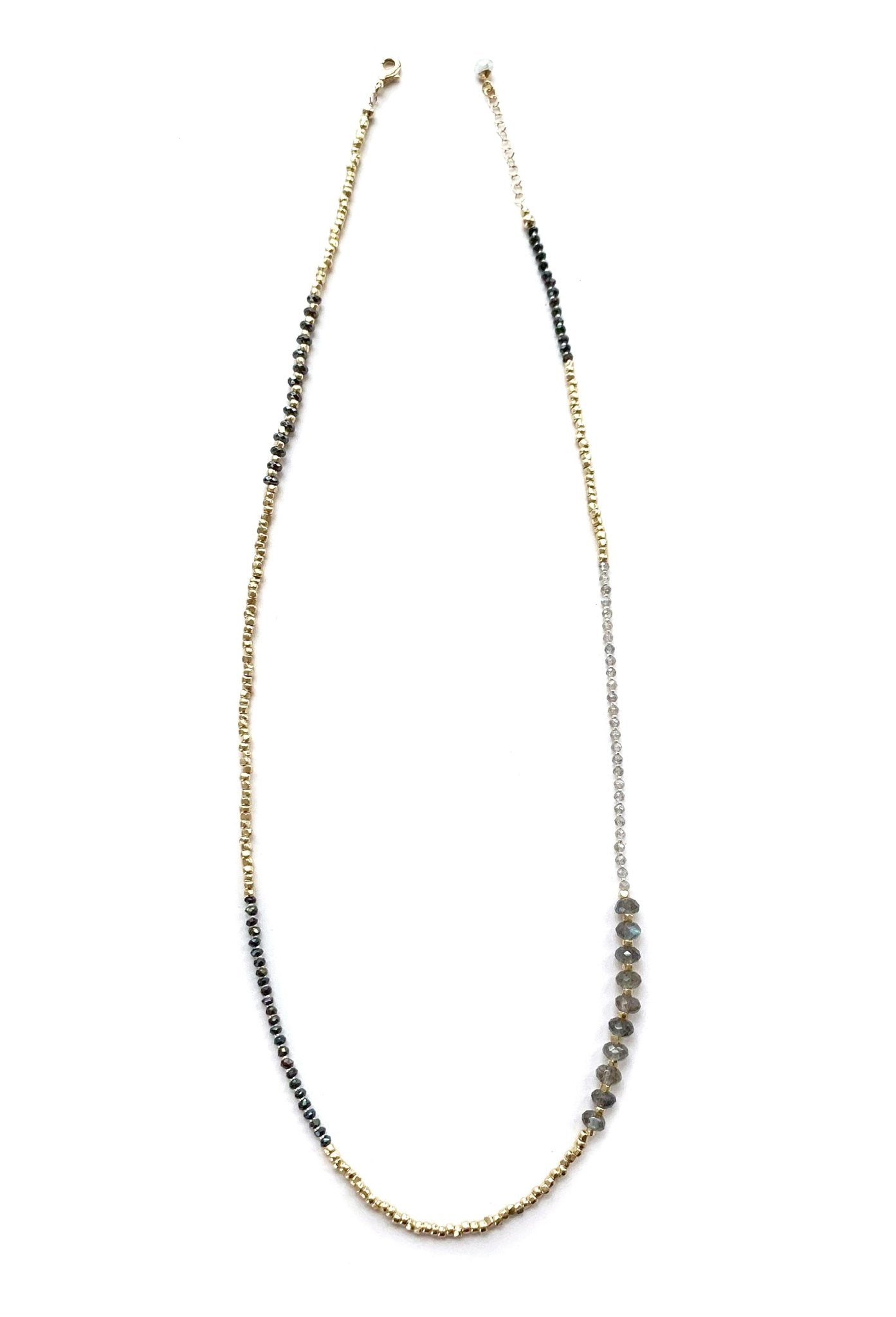 Mixit Gold & Black Gemstone Wrap Bracelet Necklace - LJFjewelry