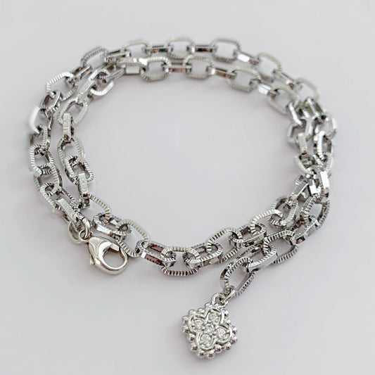 Taylor Cable Chain Wrap Bracelet in Silver - LJFjewelry